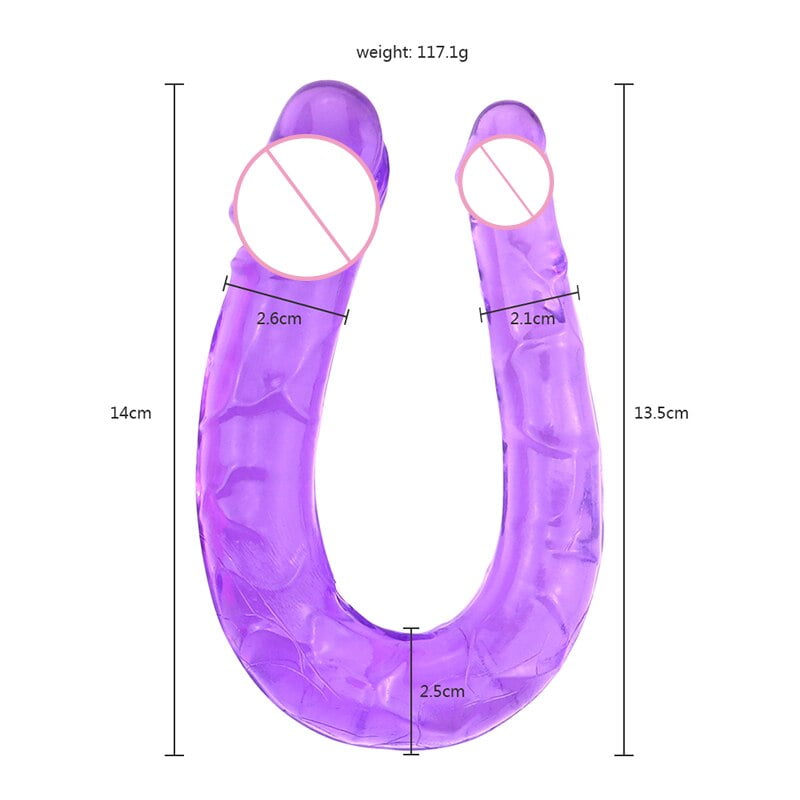 U-Type-Jelly-Dildo-Anal-Dildo-no-Vibrator-U-Shape-Double-Dildo-Realistic-Artificial-Penis-Ended-2