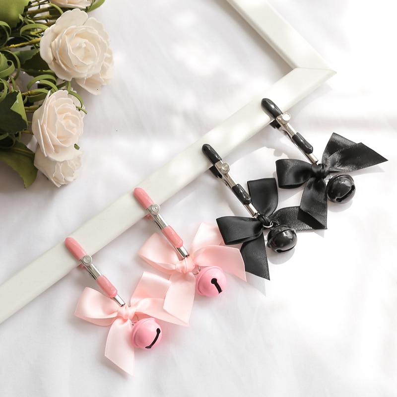Pink And Black Woman Sexy Adjustable Nipple Clamp Breast Bdsm Small Bell Adult Fetish Flirting Teasing Sex Toys For Couples - Image 3